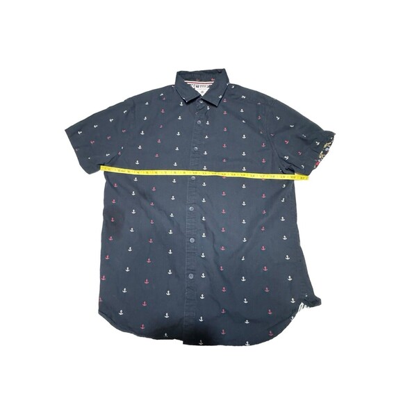 Denim & Flower‎ Men’s Ricky Singh Short Sleeve Shirt Size Medium anchors - Picture 4 of 9